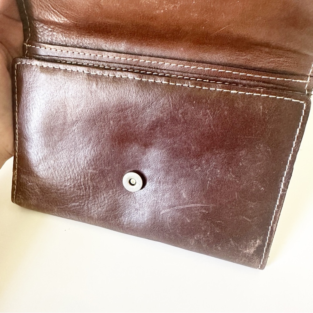 Patricia Nash Colli Flap Trifold Wallet Florence Brown Tooled Leather P32777 - Picture 4 of 15